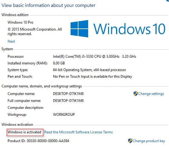 Windows 10 Activation Key