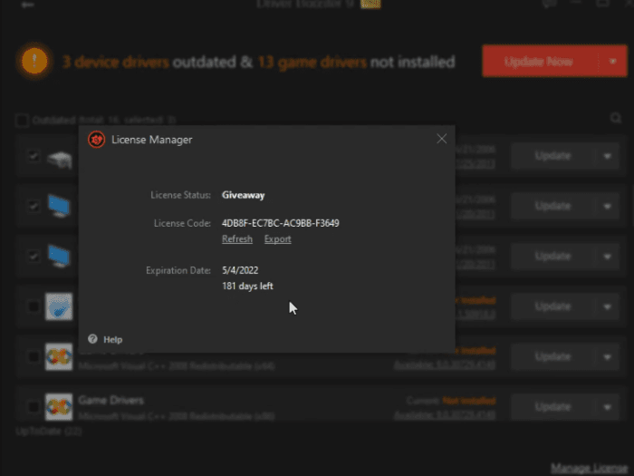 Driver Booster 9 Pro License Key Giveaway (180 days)
